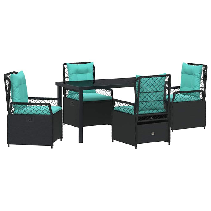 Have Spisebordssæt 5 pcs Sort polyrattan