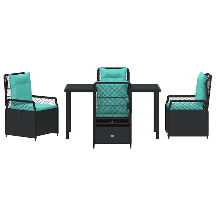 Have Spisebordssæt 5 pcs Sort polyrattan