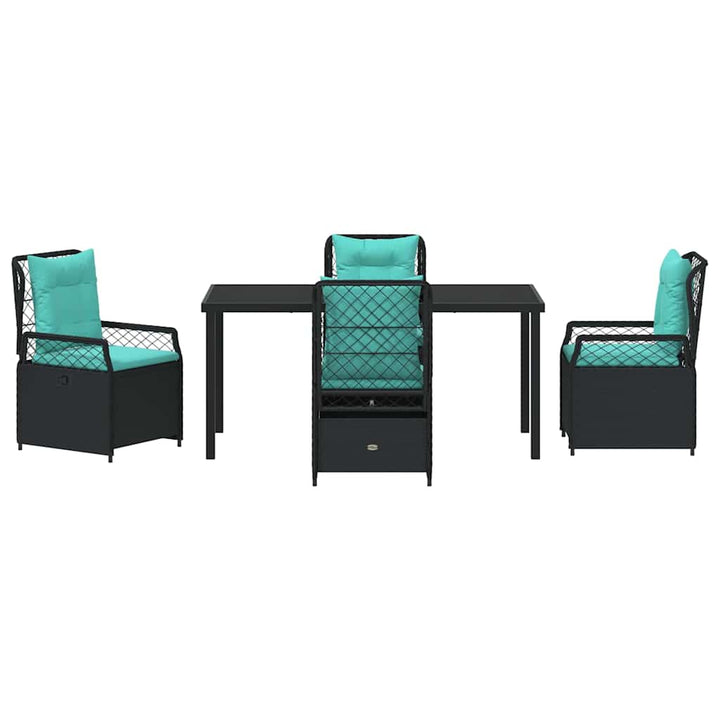 Have Spisebordssæt 5 pcs Sort polyrattan