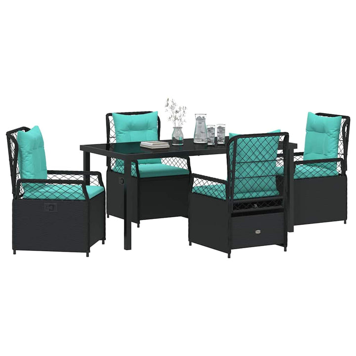 Have Spisebordssæt 5 pcs Sort polyrattan