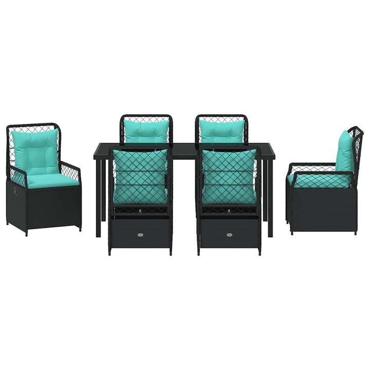 Have Spisebordssæt 7 pcs Sort polyrattan