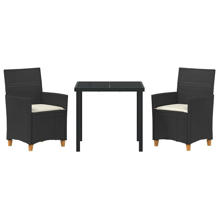 Have Spisebordssæt 3 pcs Sort polyrattan