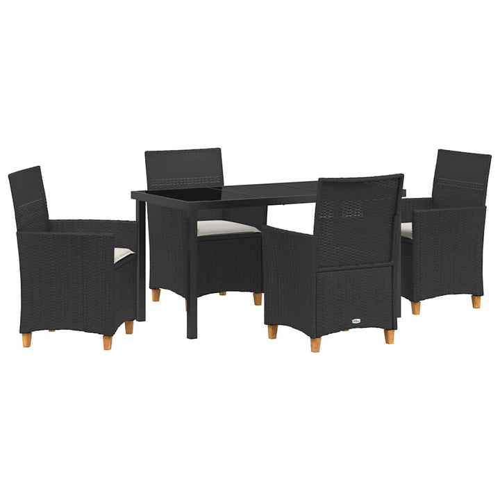 Have Spisebordssæt 5 pcs Sort polyrattan