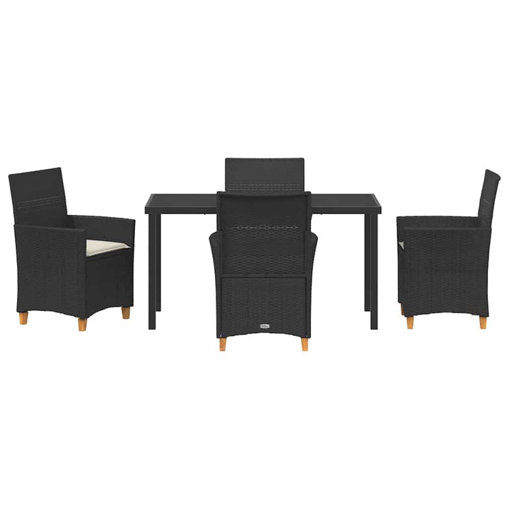 Have Spisebordssæt 5 pcs Sort polyrattan