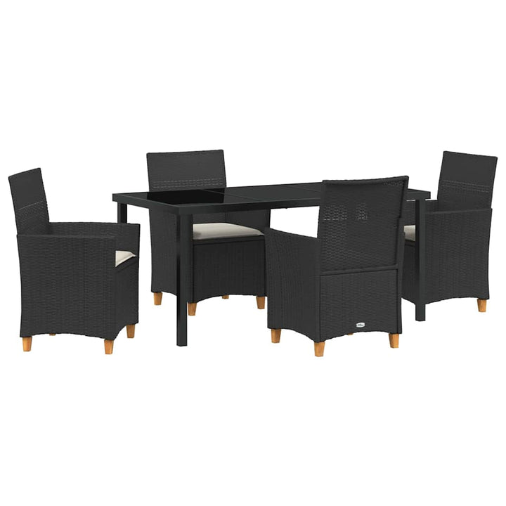 Have Spisebordssæt 5 pcs Sort polyrattan
