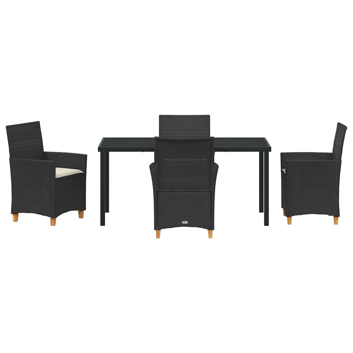Have Spisebordssæt 5 pcs Sort polyrattan