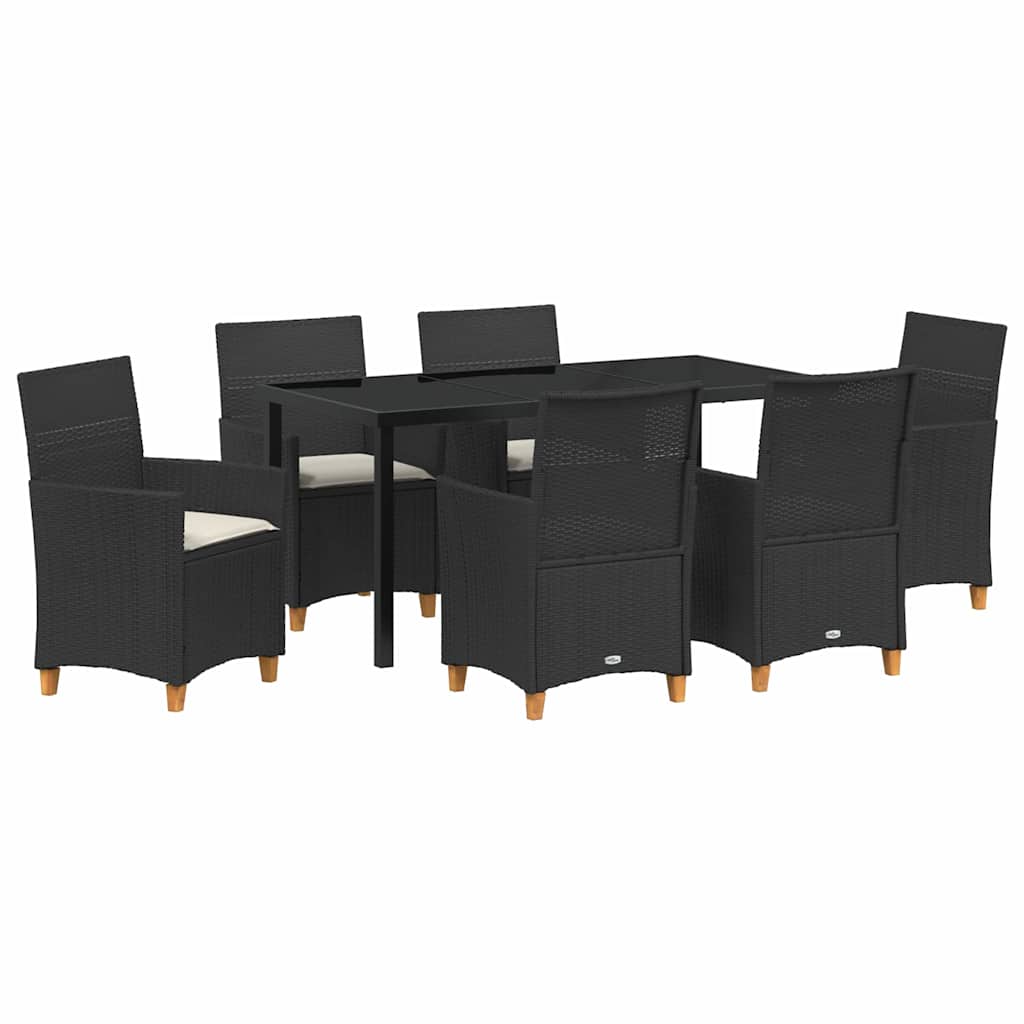 Have Spisebordssæt 7 pcs Sort polyrattan