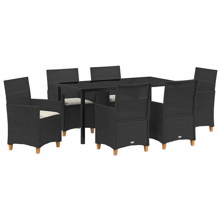 Have Spisebordssæt 7 pcs Sort polyrattan