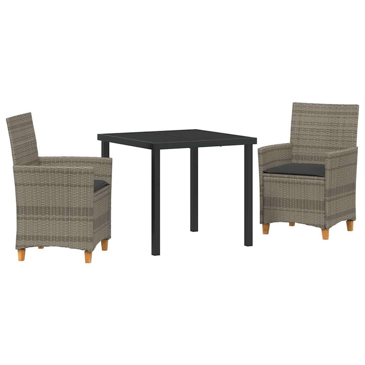 Have Spisebordssæt 3 pcs Grå polyrattan