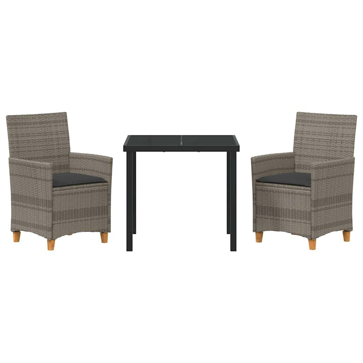 Have Spisebordssæt 3 pcs Grå polyrattan