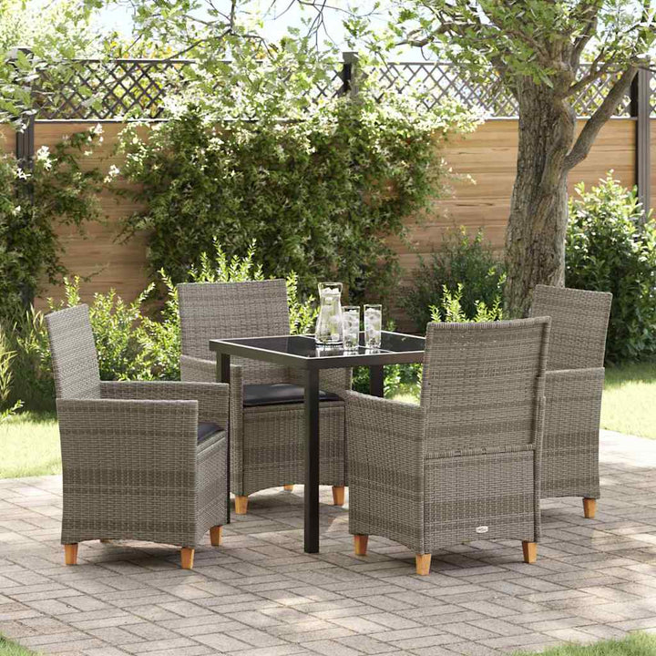 Have Spisebordssæt 5 pcs Grå polyrattan
