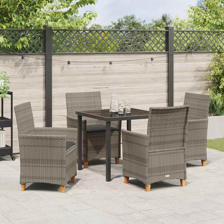Have Spisebordssæt 5 pcs Grå polyrattan