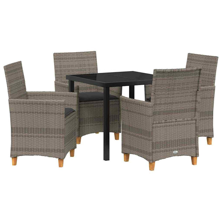 Have Spisebordssæt 5 pcs Grå polyrattan