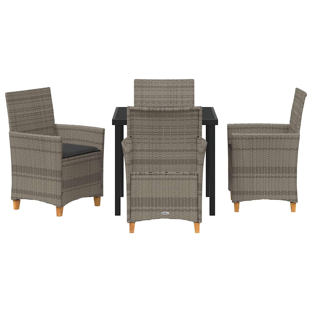 Have Spisebordssæt 5 pcs Grå polyrattan