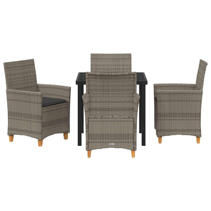 Have Spisebordssæt 5 pcs Grå polyrattan