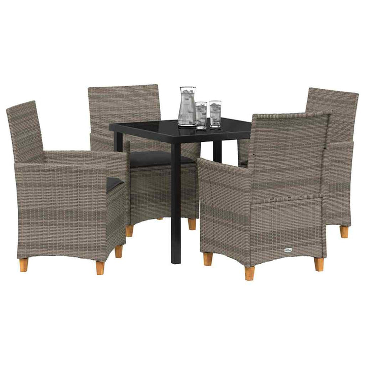 Have Spisebordssæt 5 pcs Grå polyrattan
