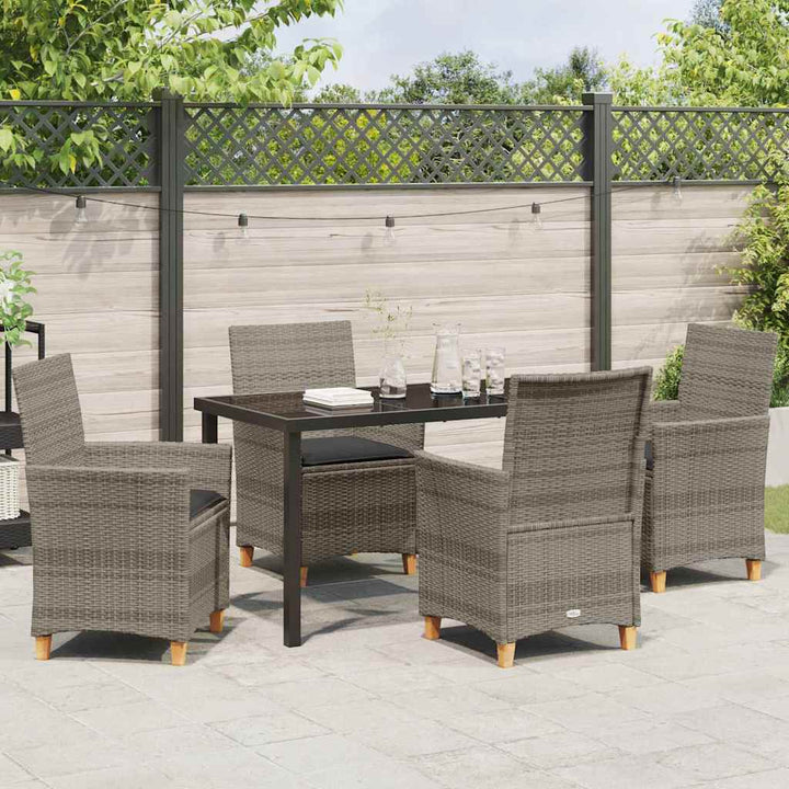 Have Spisebordssæt 5 pcs Grå polyrattan