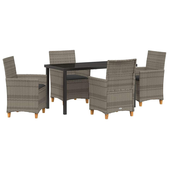 Have Spisebordssæt 5 pcs Grå polyrattan