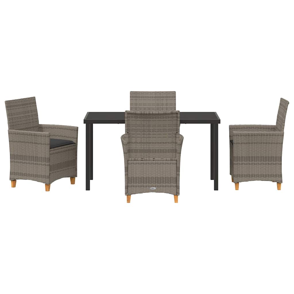 Have Spisebordssæt 5 pcs Grå polyrattan