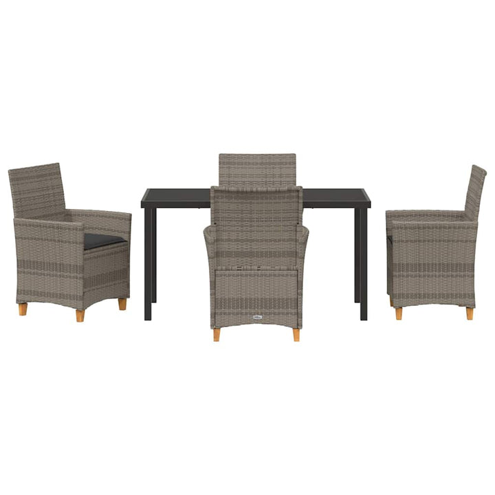 Have Spisebordssæt 5 pcs Grå polyrattan