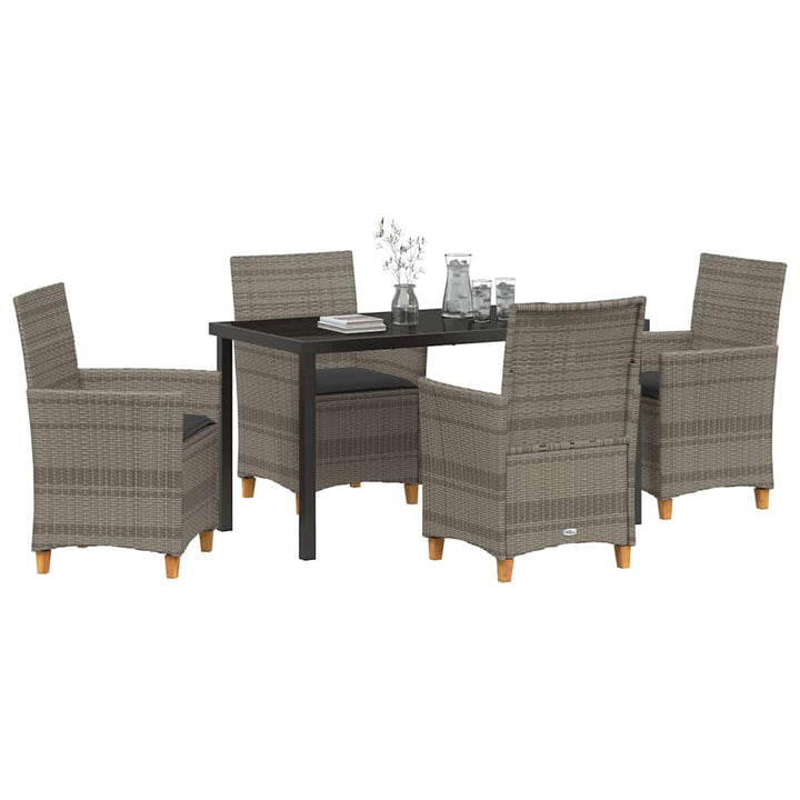 Have Spisebordssæt 5 pcs Grå polyrattan