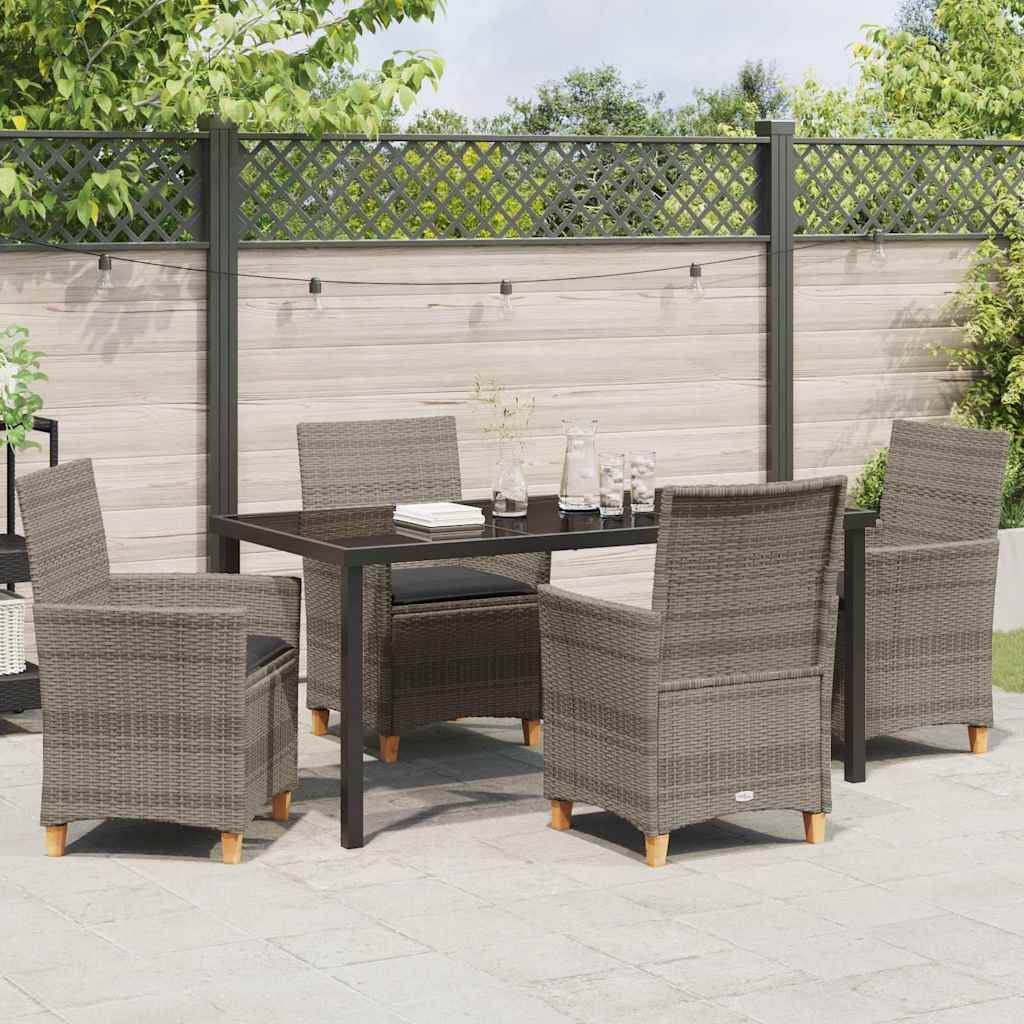 Have Spisebordssæt 5 pcs Grå polyrattan