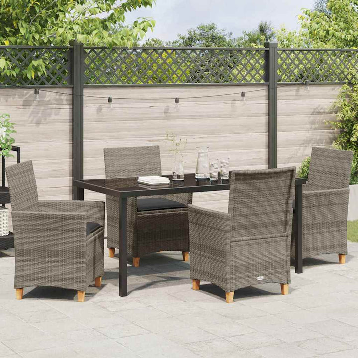Have Spisebordssæt 5 pcs Grå polyrattan
