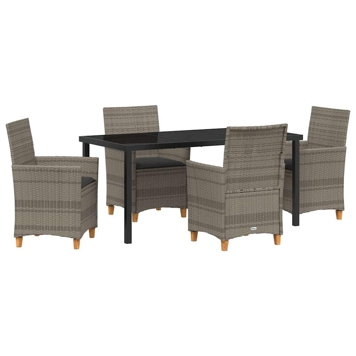 Have Spisebordssæt 5 pcs Grå polyrattan