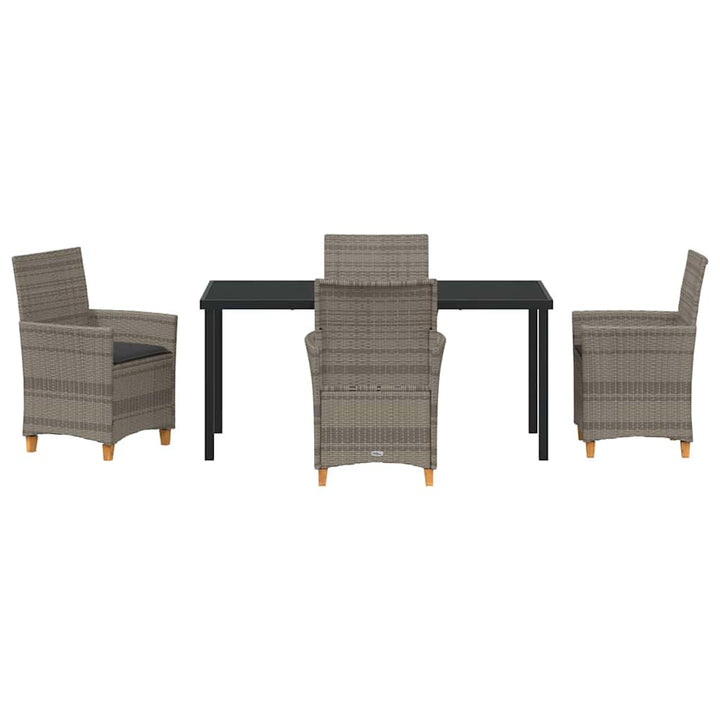 Have Spisebordssæt 5 pcs Grå polyrattan
