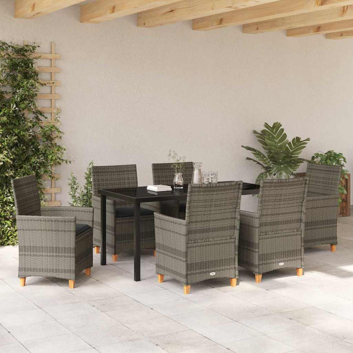 Have Spisebordssæt 7 pcs Grå polyrattan