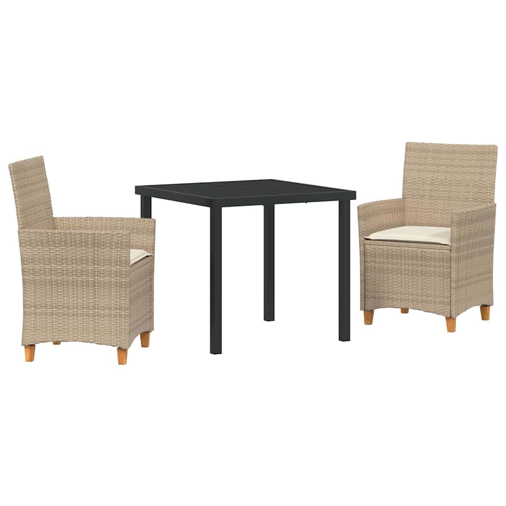 Have Spisebordssæt 3 pcs Beige polyrattan