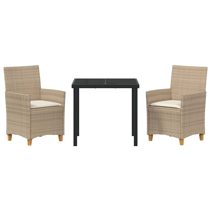 Have Spisebordssæt 3 pcs Beige polyrattan