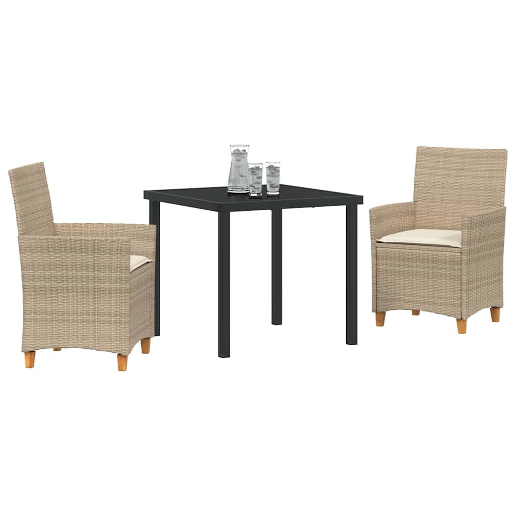 Have Spisebordssæt 3 pcs Beige polyrattan
