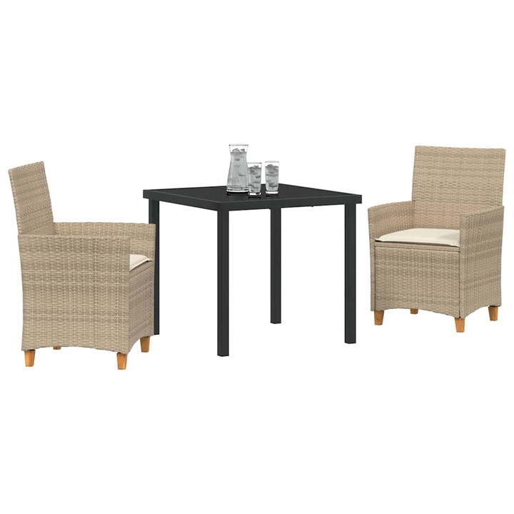 Have Spisebordssæt 3 pcs Beige polyrattan