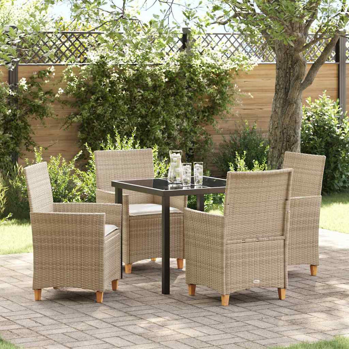 Have Spisebordssæt 5 pcs Beige polyrattan