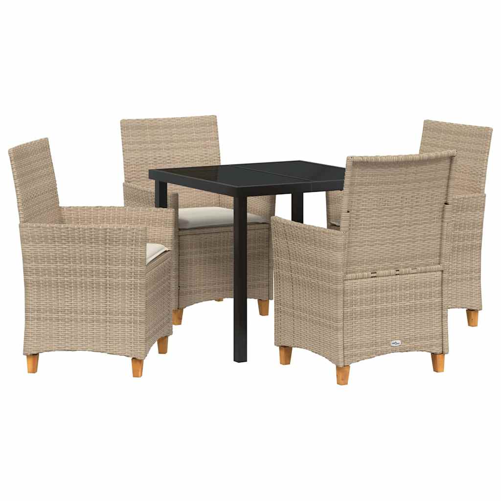 Have Spisebordssæt 5 pcs Beige polyrattan