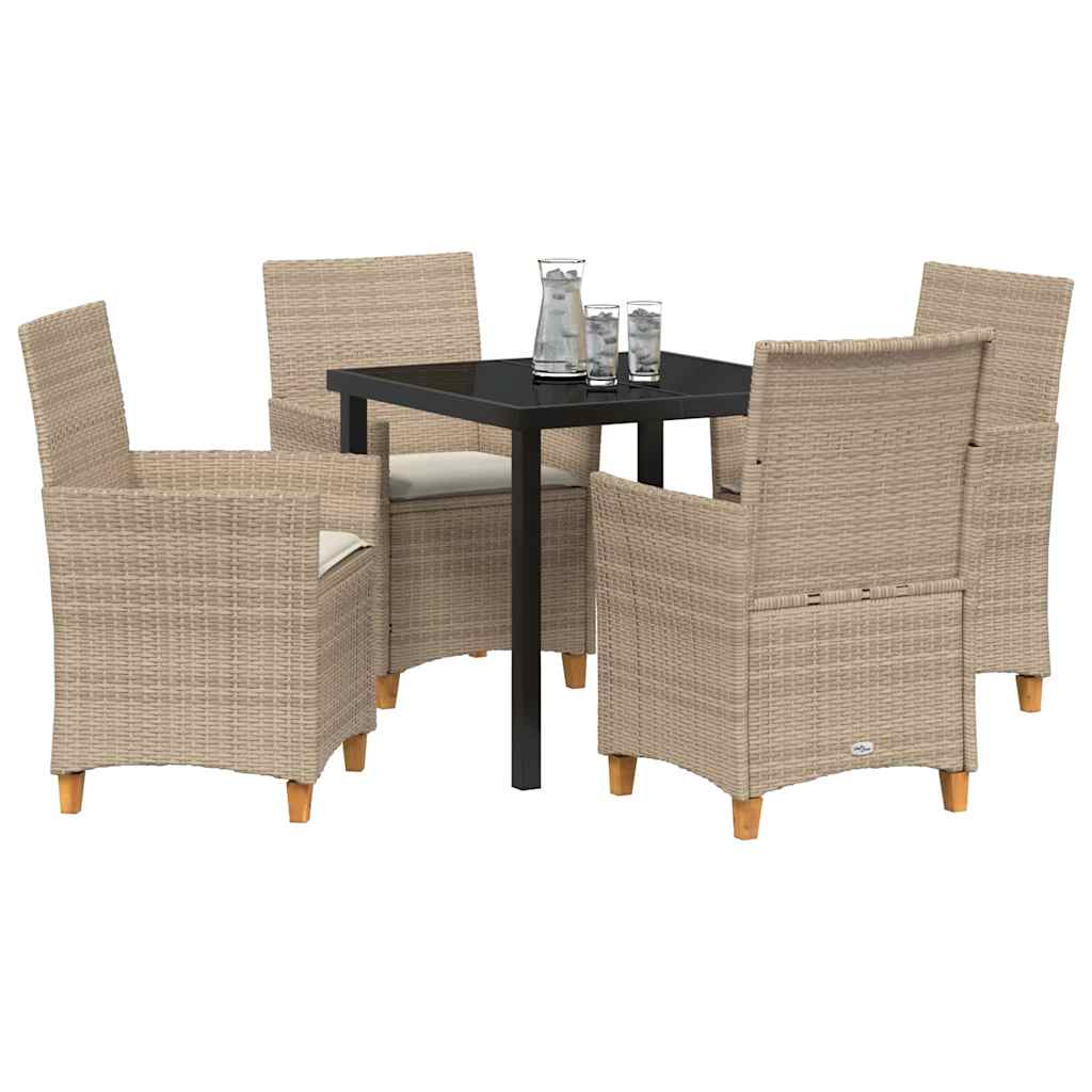 Have Spisebordssæt 5 pcs Beige polyrattan