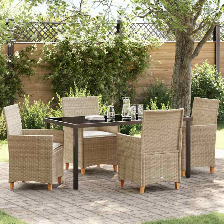 Have Spisebordssæt 5 pcs Beige polyrattan