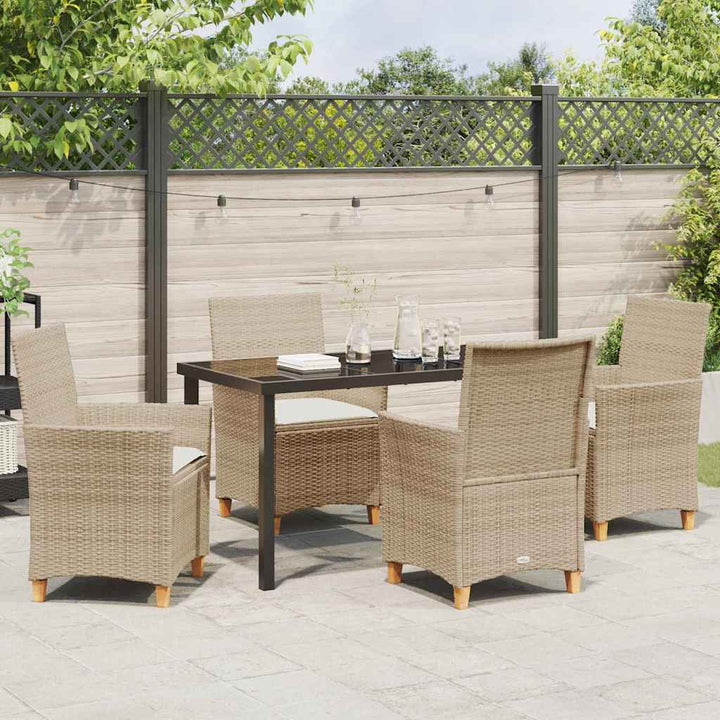 Have Spisebordssæt 5 pcs Beige polyrattan