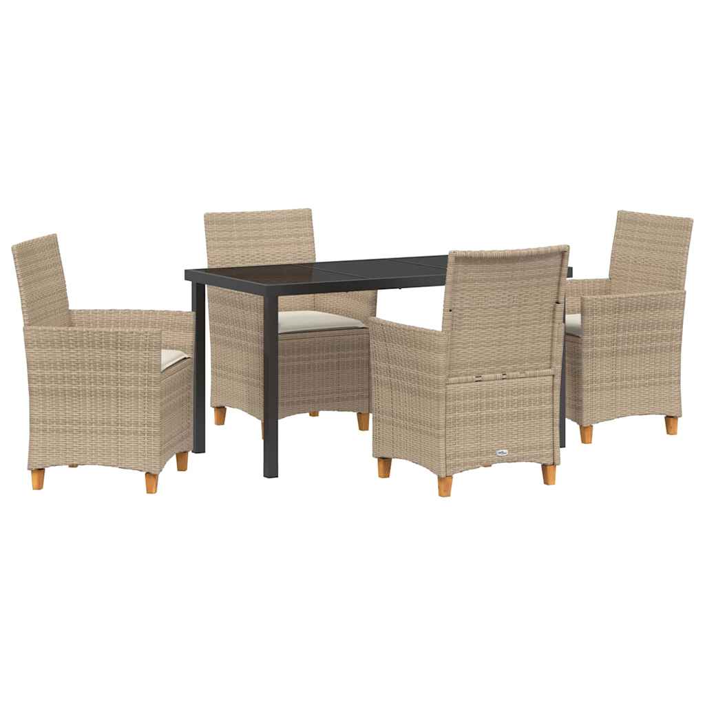 Have Spisebordssæt 5 pcs Beige polyrattan