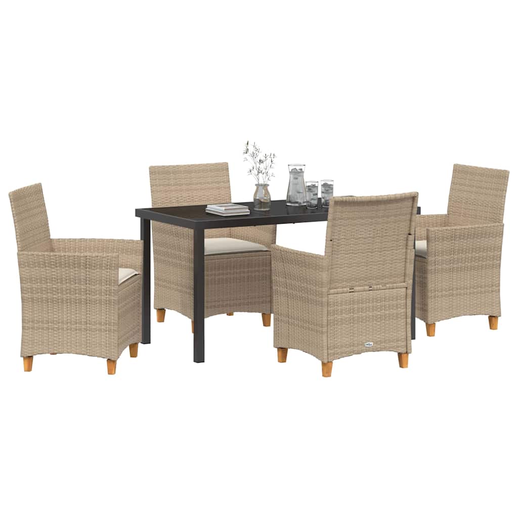 Have Spisebordssæt 5 pcs Beige polyrattan