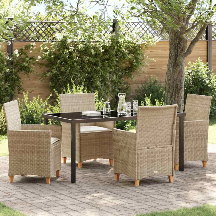 Have Spisebordssæt 5 pcs Beige polyrattan