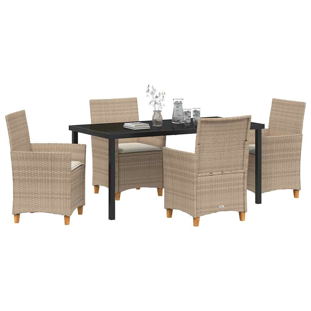 Have Spisebordssæt 5 pcs Beige polyrattan