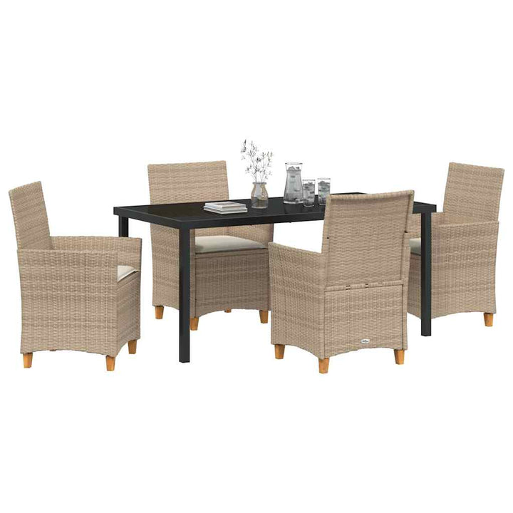 Have Spisebordssæt 5 pcs Beige polyrattan