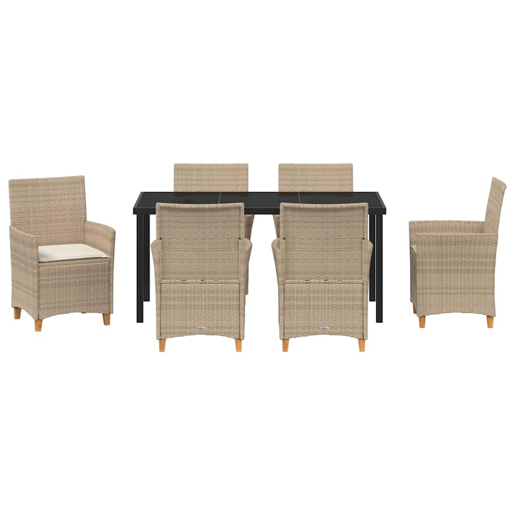 Have Spisebordssæt 7 pcs Beige polyrattan