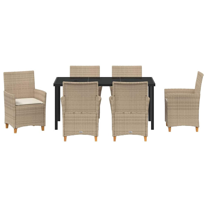 Have Spisebordssæt 7 pcs Beige polyrattan