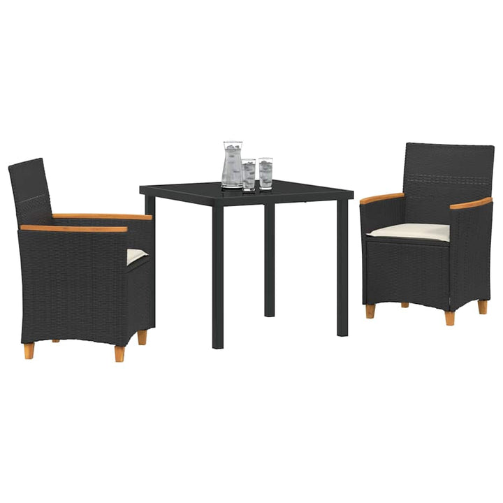 Have Spisebordssæt 3 pcs Sort polyrattan