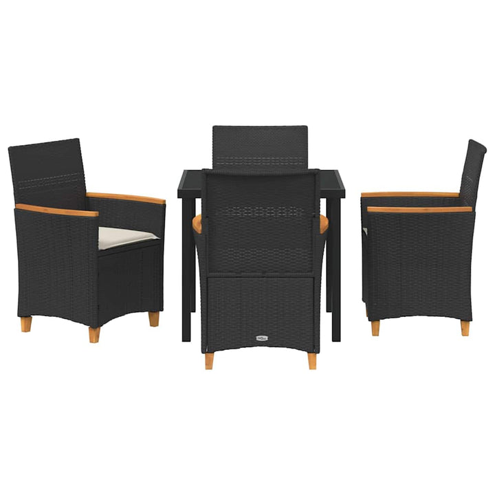 Have Spisebordssæt 5 pcs Sort polyrattan