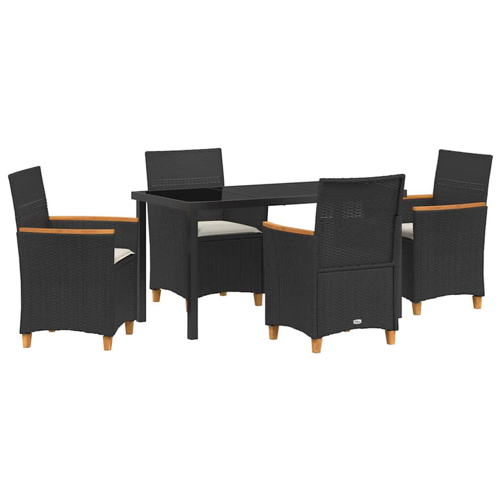 Have Spisebordssæt 5 pcs Sort polyrattan