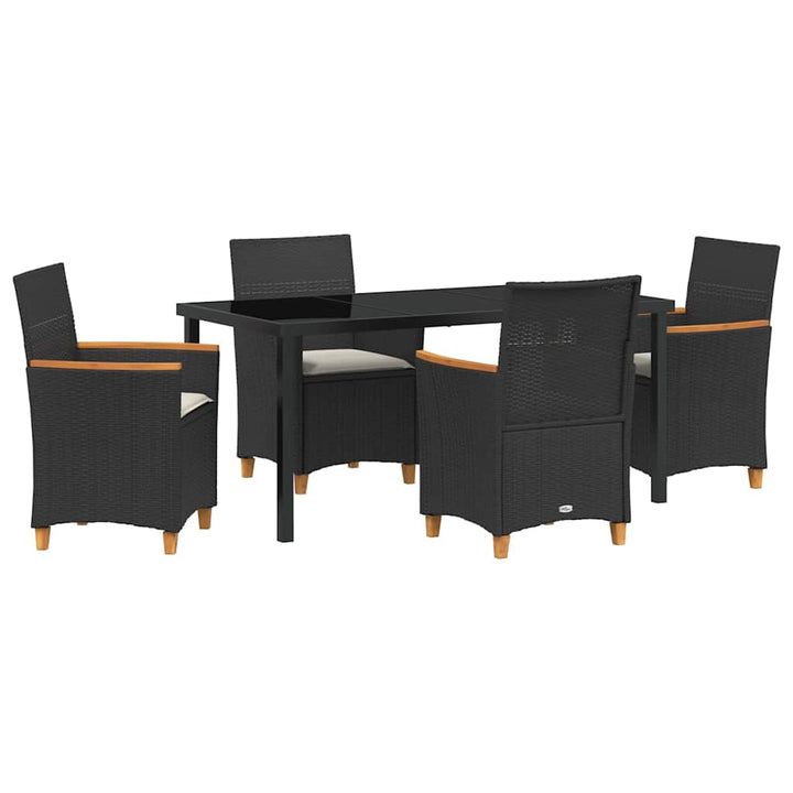 Have Spisebordssæt 5 pcs Sort polyrattan